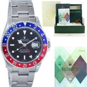New Condition Men's Rolex Pepsi Blue 40mm Watch with hang tag and box